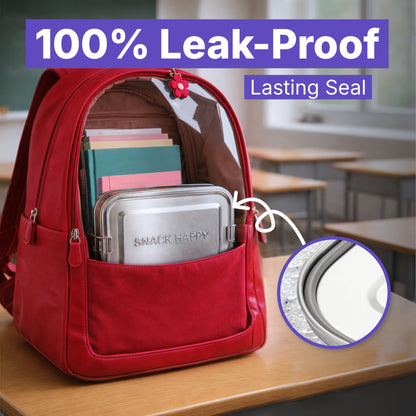 Stainless Steel Bento Box, Small 850ml Metal Lunch Box for Kids & Adults, 29oz Leak-Proof, No Mix up Lunch Food Container with Removable Divider & Sauce contain